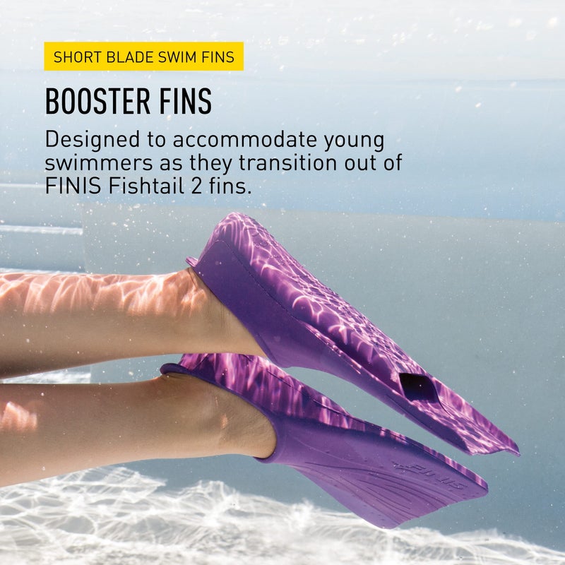 FINIS Kidâ€™s Booster Fin Swim Flippers , Purple, Kids 6-8 (Order a size up) - Image 2